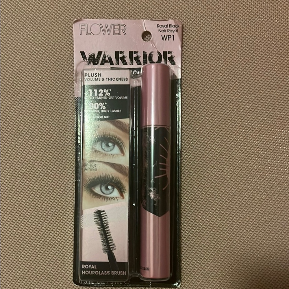Warrior Mascara - Flower by Drew Barrymore Royal Black, packaging a little bent